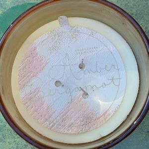 ANTHROPOLOGIE 3-Wick Amber Bergamot 38.8 oz SOY CANDLE IN GLASS!